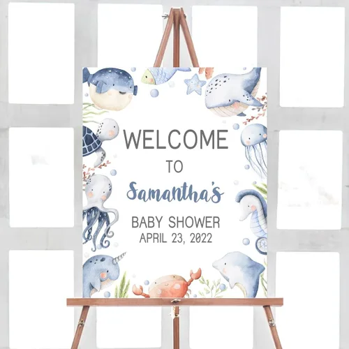 Vista 20 de Letrero de bienvenida para baby shower, letrero de bienvenida para baby shower, letrero de bienvenida personalizado para baby shower, letrero