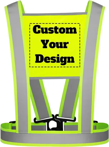 Vista 8 de Chaleco de seguridad personalizado correas ligero ajustable de alta visibilidad reflectante chaleco de seguridad construcción exterior Naranja-B