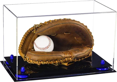 Vista 49 de Better Display Cases Vitrina de guantes de béisbol de acrílico transparente con elevadores negros (A011/V16)