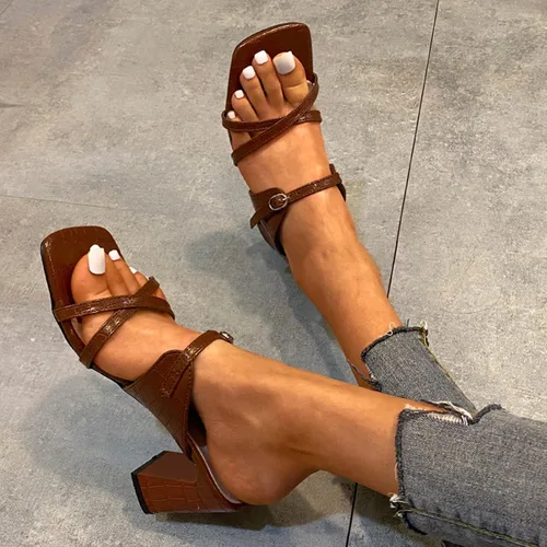 Vista 3 de Aniywn Sandalias de cuña de plataforma para mujer, tacón grueso, sandalias de tacón alto, zapatos casuales, con cordones, transpirables