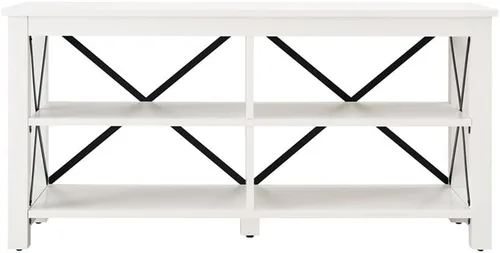 Vista 6 de Henn&Hart Soporte rectangular de TV para televisores de hasta 55 pulgadas en blanco, soportes de TV para la sala de estar