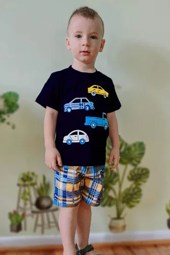 Vista 3 de Conjunto de camiseta de manga corta y pantalón corto de algodón para niño pequeño