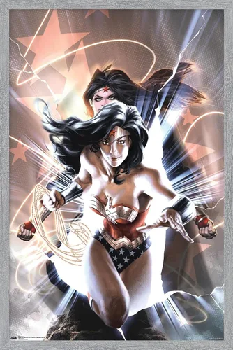 Vista 12 de Trends International DC Comics - Póster de pared de la Mujer Maravilla, 14.725 x 22.375 pulgadas, versión enmarcada de madera de granero