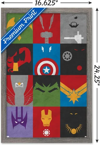 Vista 3 de Trends International Marvel Comics-Avengers-Minimalist Grid Mount Póster de pared