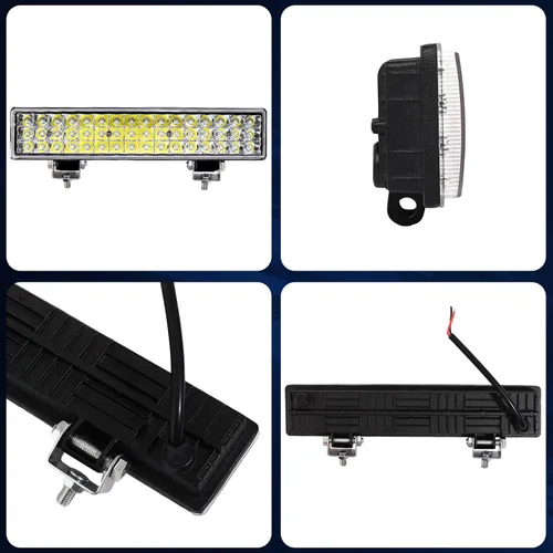 Vista 3 de Barra de luz LED de trabajo de 2 x 12 pulgadas para camión, 48 LED, 144 W, 48 000 lúmenes, luces todoterreno súper brillantes, barra de luz