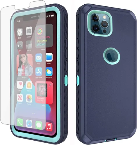 Vista 9 de Asuwish Funda de teléfono para iPhone 12 Pro Max 6.7 con protector de pantalla de vidrio templado y cubierta de celda, híbrida a prueba de golpes