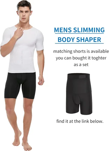 Vista 6 de SLIMBELL Men's Compression Shirt Undershirt Slimming Tank Top Workout Vest Abs Abdomen Slim Body Shaper