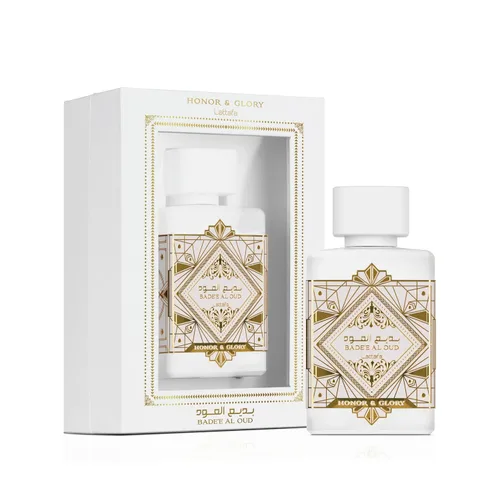 Vista 2 de Lattafa Bade'e Al Oud Honor & Glory - Fragancia duradera de Eau de Parfum con notas frutales, vainilla, picante suave y madera para unisex, 3.40