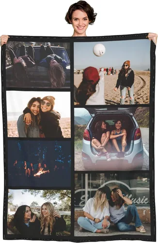 Vista 37 de Manta personalizada con texto de fotos, manta personalizada con mis propias fotos, manta conmemorativa personalizada para madres para mamá, papá