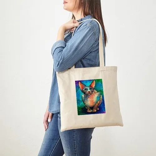 Vista 5 de CafePress Sphynx - Bolsa de lona natural bolsa de compras reutilizable