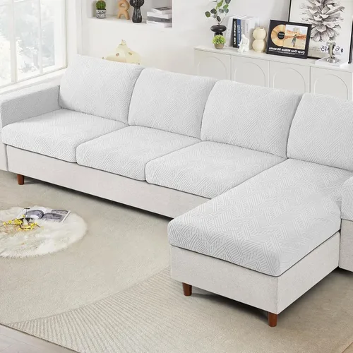 Vista 18 de Ruaozz Fundas de Cojines de Sofá para Sofá Seccional Fundas de Cojines de Asiento Elásticas Fundas de Sofá Lavables para Muebles Suaves