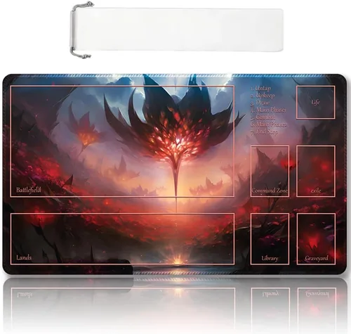 Vista 33 de Tapete de juego MTG cosido de alta calidad con zonas y parte trasera de goma antideslizante, tapete de juego TCG para MTG y otros juegos de cartas