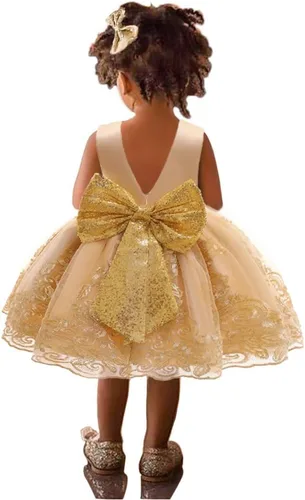 Vista 5 de Vestido Fkkfyy con flor, vestido para boda, para niña de 0-12 meses