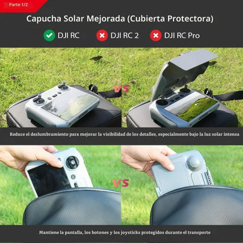 Vista 3 de Arzroic Cubierta protectora para parasol RC con cordón para el cuello para DJI Mini 3/Mini 3 Pro/RC Controlador Accesorios