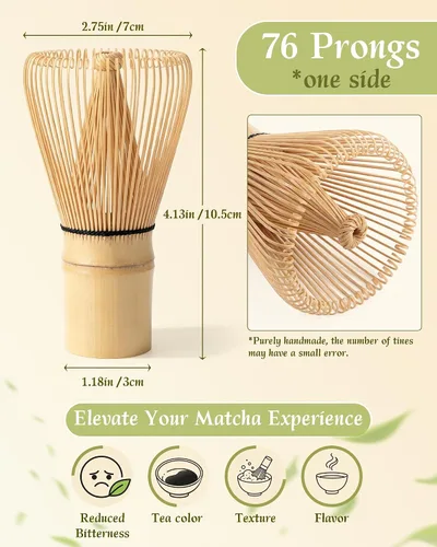 Vista 10 de Batidor de matcha, batidor de matcha de bambú, 1 paquete de 76