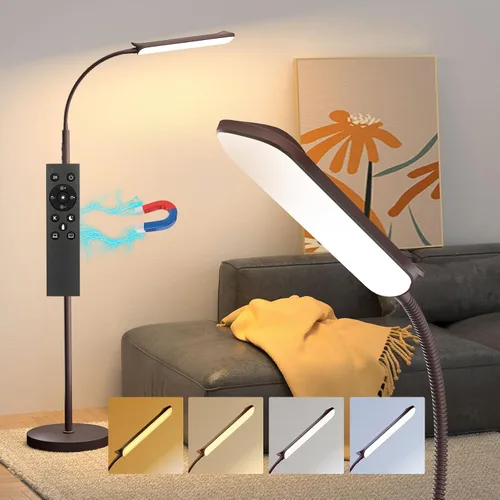 Vista 10 de Aisutha Lámpara de pie LED, lámpara de pie súper brillante de 18 W para sala de estar, lámpara de pie ajustable de colores continuos y brillo, luz