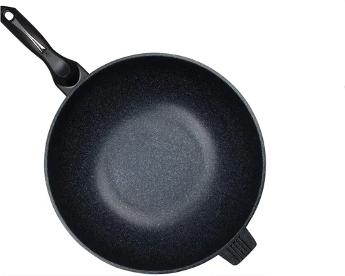 Vista 2 de Wok antiadherente de aluminio fundido con revestimiento de mármol de cerámica, 13.4 in (13 1/2 pulgadas)