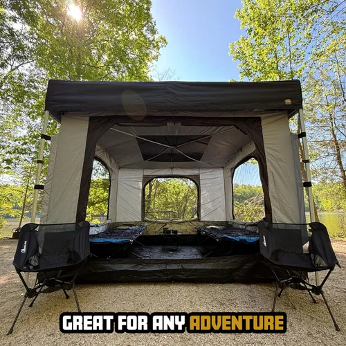 Vista 2 de Inserto compacto para tienda de campaña Compact Shelter – Se convierte en habitación cerrada con ventanas de malla, puerta con cremallera, suelo