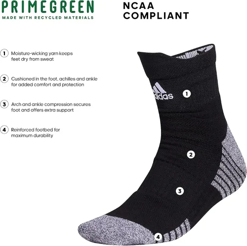 Vista 2 de adidas 5-Star Team Cushioned High Quarter Socks (1-Pair)