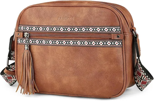 Vista 3 de FADEON Bolsos cruzados para mujer y mochila para laptop Colección Marrón