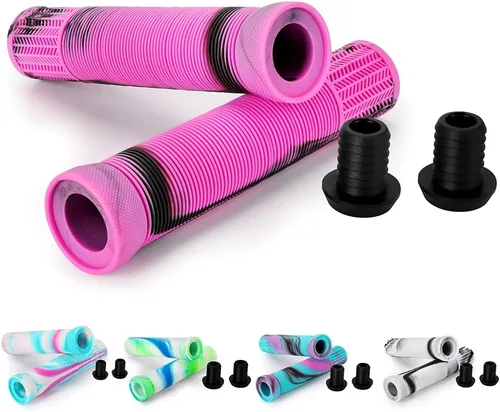 Vista 13 de Empuñaduras para patinete - Empuñaduras mixtas de color para manillar de MTB y BMX Empuñaduras suaves de 145 mm para patinete de maniobras
