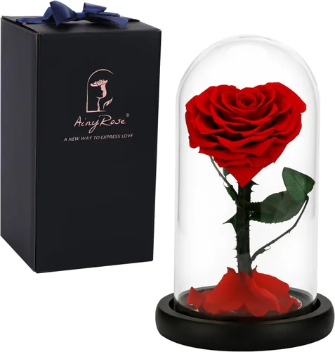 Vista 8 de Forever Preserved - Regalos de cumpleaños con forma de corazón real para mujeres, flor eterna en cristal, regalo para el día de San Valentín, día