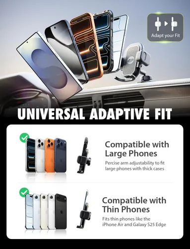 Vista 2 de Bracketron TripGrip PRO Soporte para teléfono de coche, ventilación y salpicadero, un botón TripGrip PRO suction cup phone holder with secure vent