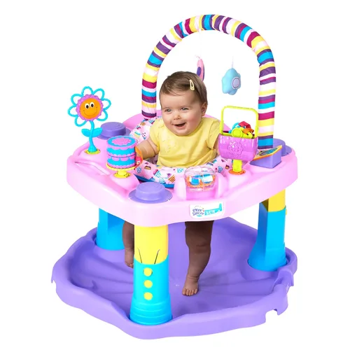Vista 3 de Evenflo Exersaucer - Platillo de actividades rebotantes, fiesta de té dulce