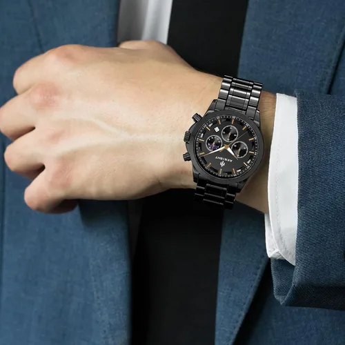 Vista 6 de AKNIGHT Men Watch Watch for Men Chronograph Analog Quartz Wristwatches Waterproof Wrist Watches Fashion Business Classic Watch, Easy Read Dress