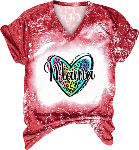 Vista 5 de SMIDOW Sublimation Blanks - Camiseta blanqueada para mujer, de verano, casual, ajuste holgado, manga corta, cuello en V, básica