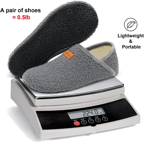 Vista 6 de Fires Pantuflas para hombre y mujer con suela de goma, suaves y ligeras, para usar en casa, antideslizantes, para interiores y exteriores