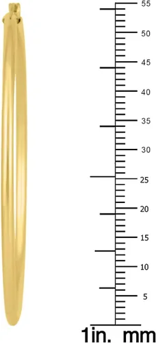 Vista 3 de Aretes de aro rellenos de oro amarillo de 14 quilates (2.165 in).