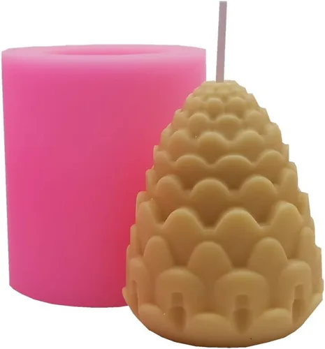 Vista 2 de El molde de artesanía de vela de cono de pino de Navidad se utiliza para moldes de jabón hecho a mano, molde de pastel de mousse, molde de silicona