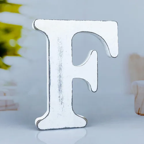 Vista 14 de Letras rústicas de madera blanca de 6 pulgadas, letras de madera sin terminar para decoración de pared, letras blancas retro de pie, decoración