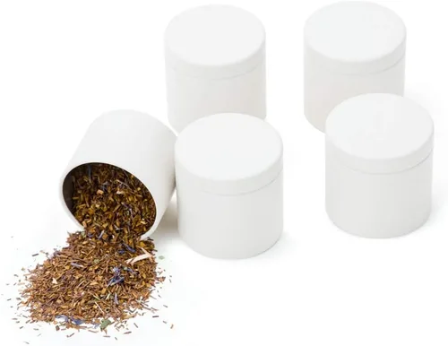Vista 17 de Caja de lata pequeña con tapas herméticas para almacenamiento de café, té, caramelos, hojas sueltas, té, latas de té, 5 unidades (cinco colores, S)