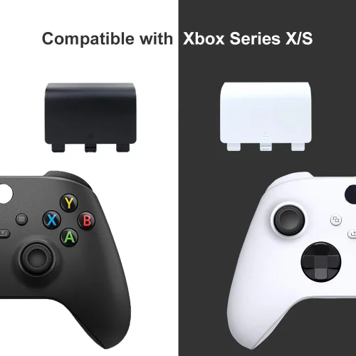Vista 2 de Battery Cover for Xbox Series X, for Xbox Series S Controller, Replacement Battery Back Door Lid Batteries Caps Shell Repair for Xbox Core