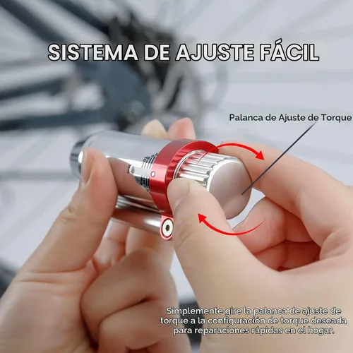 Vista 4 de GEWAGE Llave dinamométrica ajustable, aleación de aluminio, rango de 3-10 Nm, mango en forma de T, incluye llaves Allen y destornilladores