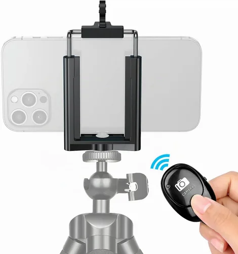 Vista 8 de Trípode flexible para teléfono celular con control remoto inalámbrico y abrazadera para teléfono, mini trípode portátil ajustable compatible