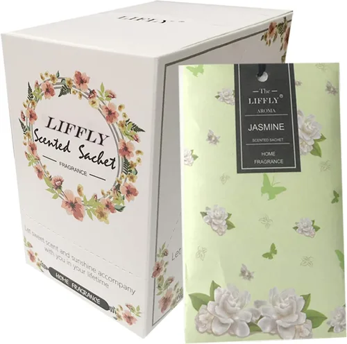 Vista 20 de 13 sobres perfumados para cajones y armarios, 14 paquetes de lavanda, rosa, jazmín, océano, vainilla, sándalo, lino fresco, cerezo, lila, eucalipto
