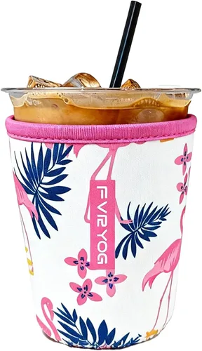 Vista 91 de Fundas de neopreno reutilizables aisladas para café helado, fundas para tazas de café helado, fundas para bebidas heladas y calientes