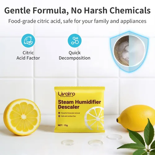 Vista 5 de Limpieza de ácido cítrico: 8 descalcificadores envueltos individualmente para humidificadores, hervidores y destiladores Potente anticalco
