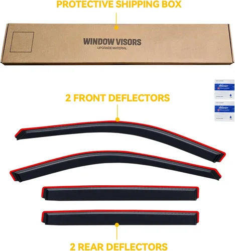 Vista 7 de Protectores de lluvia en canal para Jeep Grand Cherokee L 2021-2026, protectores de visera de ventana, deflector de ventilación, sombra viento humo