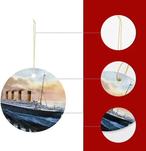 Vista 4 de Retro Titanic Famoso Antiguo Histórico Adorno de Navidad Decoraciones de cerámica para árbol de Navidad Fiesta en casa