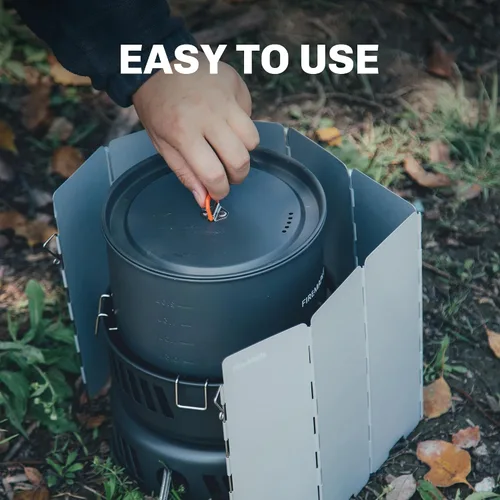 Vista 13 de Juego de Cocina Versátil al Aire Libre Fire Maple, Estufa de Gas de Aluminio, Kit de Utensilios de Cocina para Acampada Compacto y Duradero