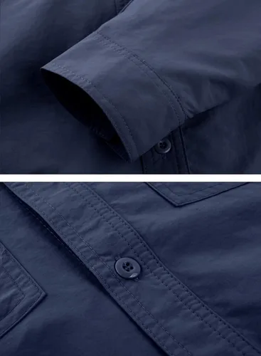 Vista 3 de TACVASEN Camisas tácticas para hombre, de secado rápido, protección solar, ligeras de manga larga con botones