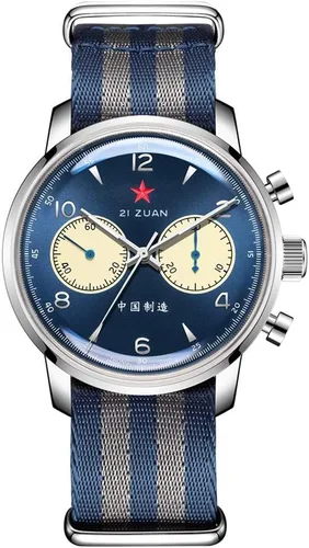 Vista 7 de SEAKOSS Pilot Chronograph Panda Dialplate 42mm Men Mechanical Original 1963 ST1901 Movement Hand-Winding Wrist Watch wth Gooseneck