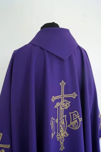 Vista 2 de Vestment Purple - Gothic style Chasuble with a matching stole