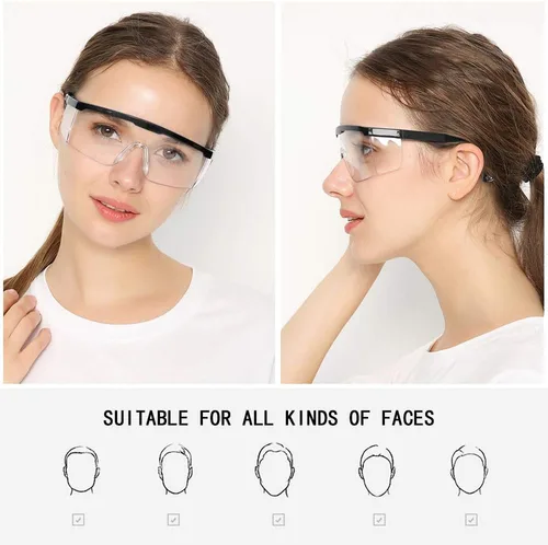 Vista 6 de Gafas de seguridad, 5 gafas protectoras ajustables de visión amplia, gafas de seguridad ligeras a prueba de niebla