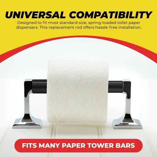 Vista 3 de Qualihome Rodillo de Reemplazo Universal de Portarrollos de Papel Higiénico con Resorte de Plástico (1, Negro.)