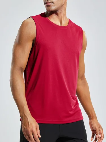 Vista 3 de MIER Camisetas de natación sin mangas UPF 50+ para hombre, secado rápido, para correr, con protección UV